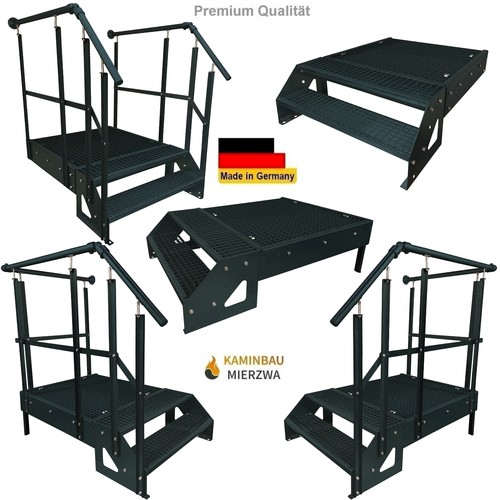 Stahltreppe anthrazit stufen - anthrazit, 2